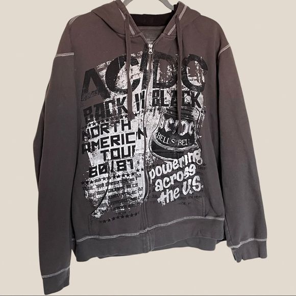 Live Nation AC/DC Back to Black Tour 80-81 zip up Hoodie Sz XXL - Picture 1 of 5